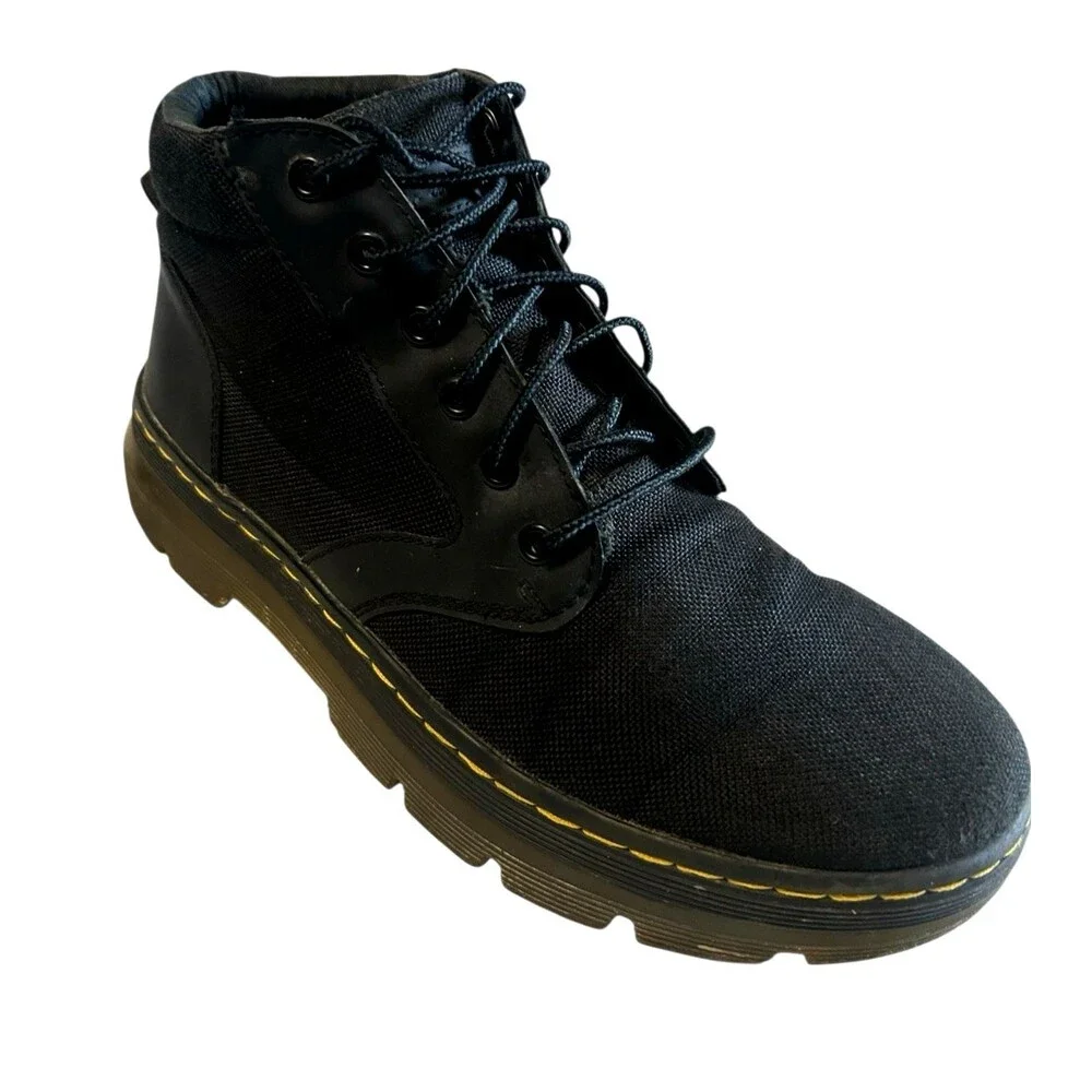 Dr. Martens Bonny Tech Utility Black Canvas Woven Chukka Boots M-7 / W-8
